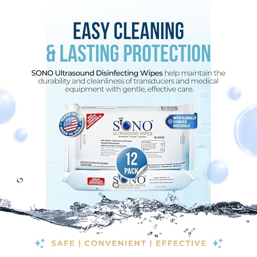 SONO 600 Count Ultrasound Equipment Disinfecting Wipes Pack of 12