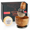 Brown Badger Hair Shaving Brush Set for Men with Lather Bowl & Soap - Anbbas 4-in-1
