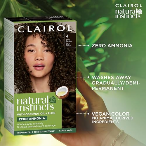 Hair Dye Kit - Demi-Permanent, 4 Dark Brown, 3 Pack - Natural Instincts