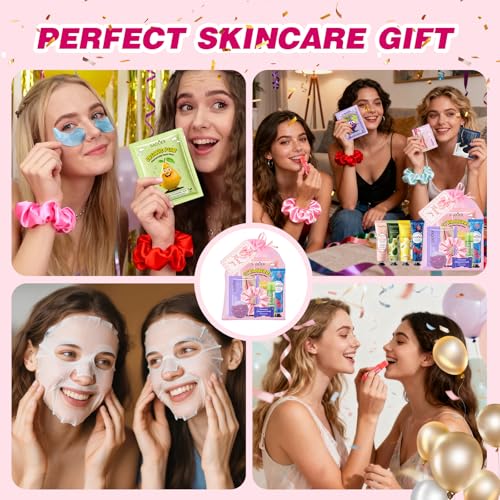 100 Pcs Spa Party Favors Bulk Set for Women & Girls with Face Masks & Self Care Items - Pack of 1