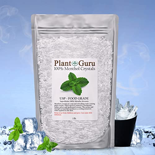 Menthol Crystals 2 lbs. Bulk Mentha Arvensis 100% Pure Natural USP Food Grade - Great For Cosmetics, Salves, Balms, Creams and Soap Making.
