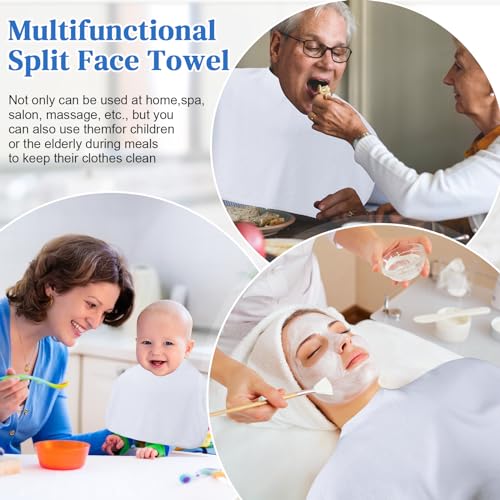 White Split Design Microfiber Facial Towels Set - Spa, Home & Salon Use