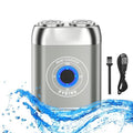 Mini Electric Shaver, New Upgrade Pocket Dual-Head Electric Shaver, Travel Portable Beard Trimmer for Men, Waterproof Mini Razor, USB C Rechargeable (Silver)
