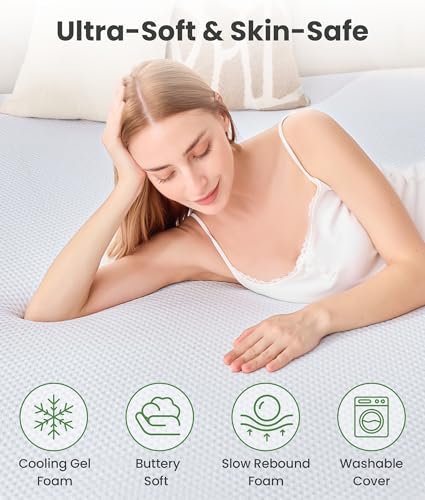 Twin XL 3-Inch Memory Foam Mattress Topper with Breathable Bamboo Cover