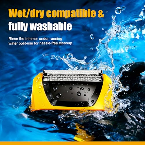 Audoc Yellow 2-Pack Replacement Foil Heads for Wahl 7061 Series Shavers - Water-Washable & Precision Trimmer