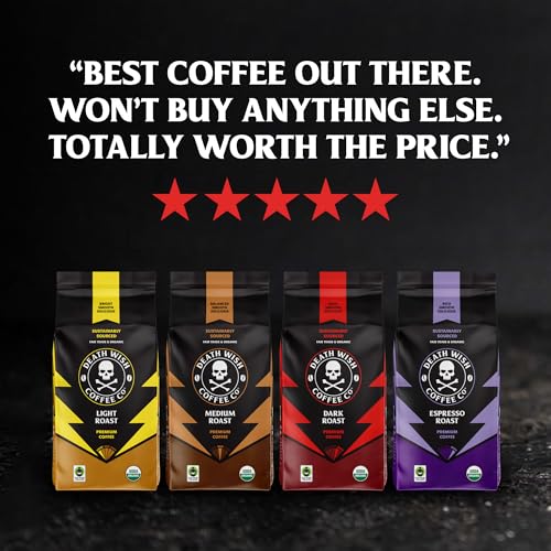 Death Wish Coffee Organic Dark Roast Whole Bean Coffee 5lb - Fair Trade & Bold Flavor