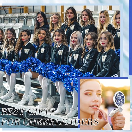 Sintuff 12 Pcs Cheer Compact Mirrors - Silver Cheerleading Accessories