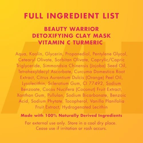 Handmade Heroes Vitamin C Turmeric Clay Mask ? Facial Treatment Mask for Brightening Dark Spots, Detoxifying & Radiance ? Deep Pore Cleansing for Dull, Uneven Skin