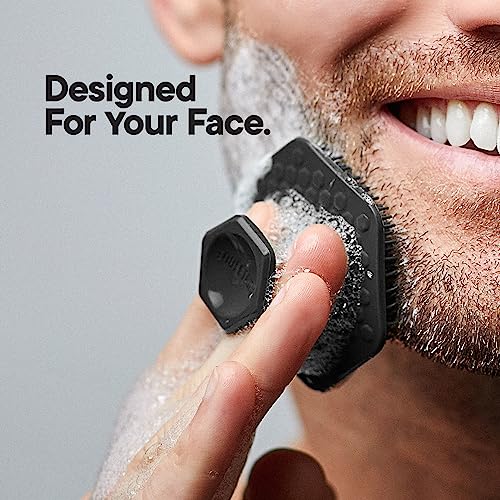 TOOLETRIES Men's Face Scrubber - Silicone Facial Cleansing Brush, Gentle Exfoliator Pad & Soft-Touch Massager - Removes Dead & Dry Skin - Long Lasting Bathroom & Shower Accessories - 3 Pack