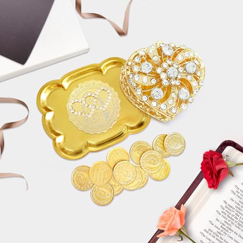 Catholic Wedding Arras Set with Lazo and Coins - Wedding Ceremony Accessories