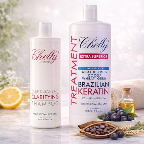 Brazilian Keratin Shampoo & Clarifying Hair Care Combo with Acai & Cocoa