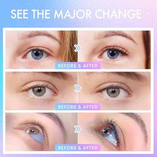 Professional Lash Lift Kit: Semi-Permanent Black Eyebrows Eyelash Perm Set - Salon Quailty Eyelash Lamination at Home for Women (Black)