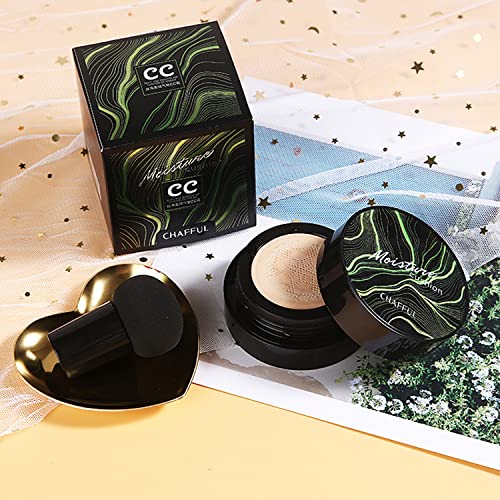 Air Cushion CC Cream Foundation Set with Powder Sponge & Kabuki Brush - #03 Warm Nude 3.57oz Pack of 7