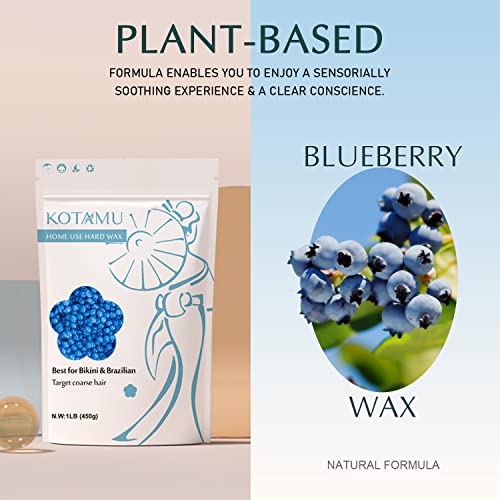 KOTAMU 1lb White Wax Beads & 1lb Blue Waxing Beads
