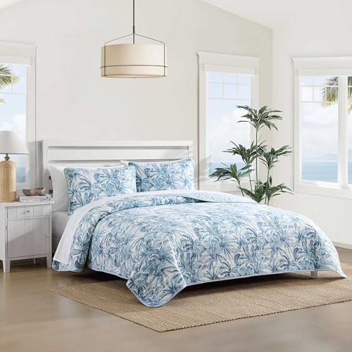 Full/Queen Cotton Quilt Set - Aubrey Blue, Soft Comfortable Bed Bedding