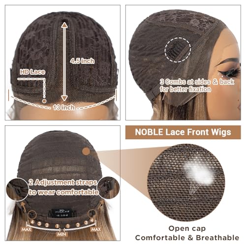 Short T Part HD Lace Front Bob Wig - Ombre Brown Blonde, 10 Inch