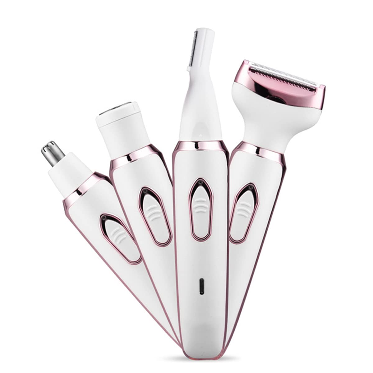 Electric Razor for Women,Hair Trimmer for Face Nose Eyebrow Beard Mustache Arm Leg Armpit Bikini,Painless Rechargeable Portable 4 in 1 Womens Body Shavers Set