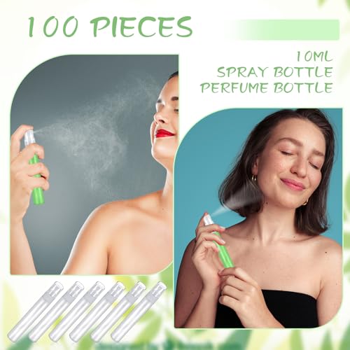 Mini 10ml Refillable Perfume Spray Bottles - 100 Pack Travel Fine Mist Atomizers