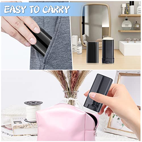 50 Pack 15ml Reusable Plastic Deodorant & Lip Balm Containers - Travel Size Twist-Up Tubes