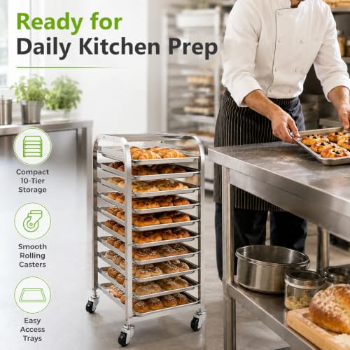 10-Tier Sheet Pan Rack with Wheels for Baking & Craft Use - Homelio Variation 10