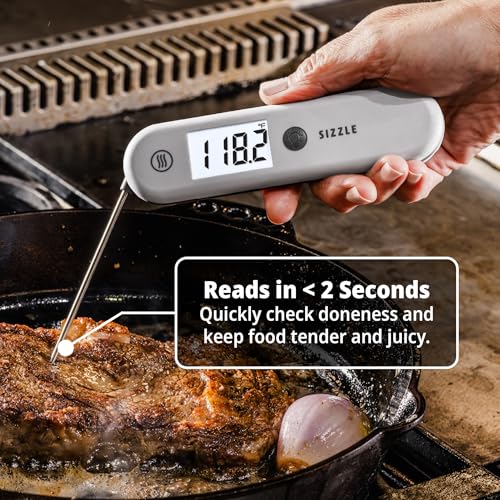 Cayenne Pepper Red Digital Meat Thermometer - Waterproof, Fast Read
