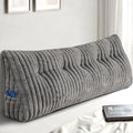 Queen Size Gray Triangular Wedge Pillow with Side Pockets - Support & Reading Cushion