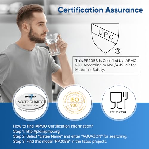 PurePlus 1 Micron 20x4.5 Inch Whole House Sediment Water Filter - 4 Pack, 30,000 Gallon Capacity