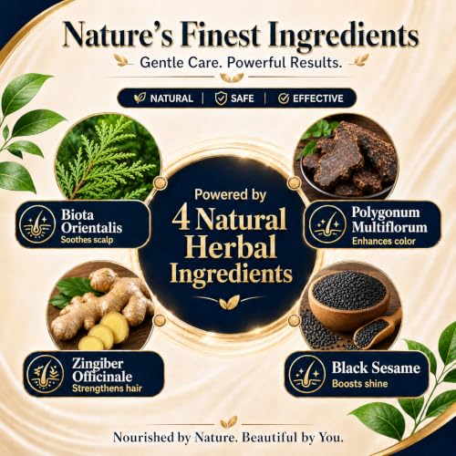 Light Brown Hair Dye Shampoo for Women & Men - Natural Color Depositing, 500ml, Herbal Nourishing Formula