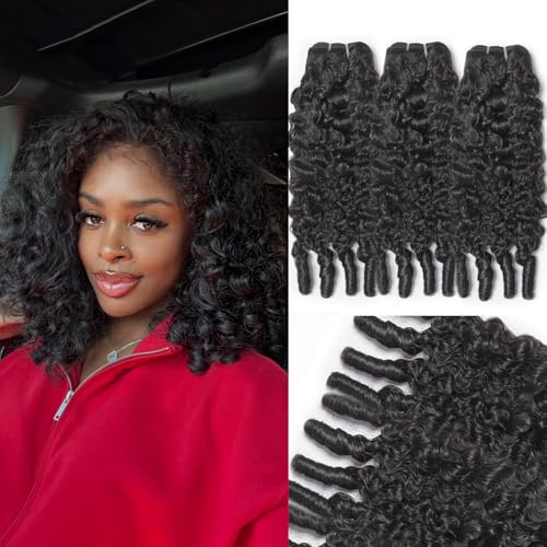 TryRich 12 12 12 Inches Burmese Curly Human Hair Bundles 3C4A Water Wave Weave