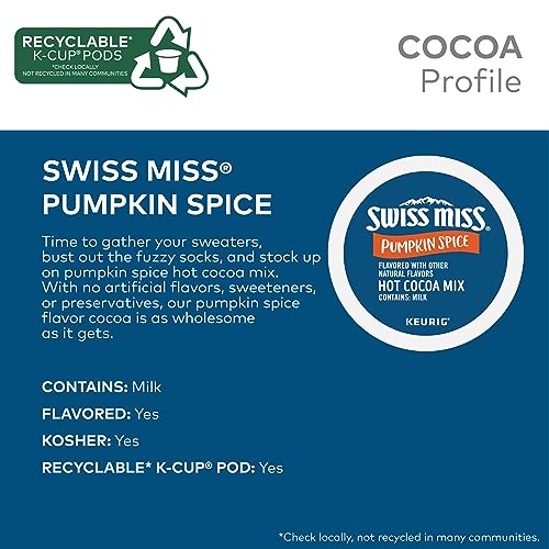 Swiss Miss Pumpkin Spice Hot Cocoa Pods - 88 Count Single Serve for Keurig