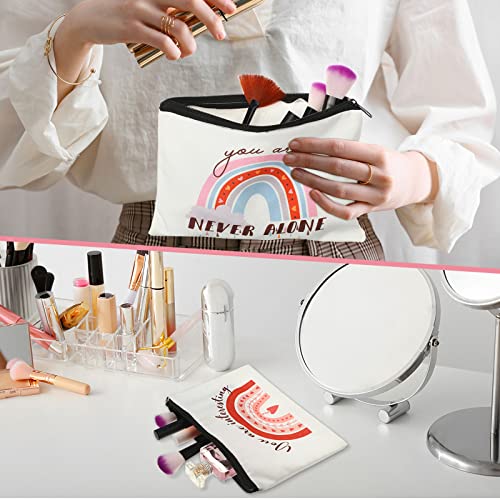Rainbow Makeup Bag Set - 50 Waterproof Cosmetic Pouches with Zippers