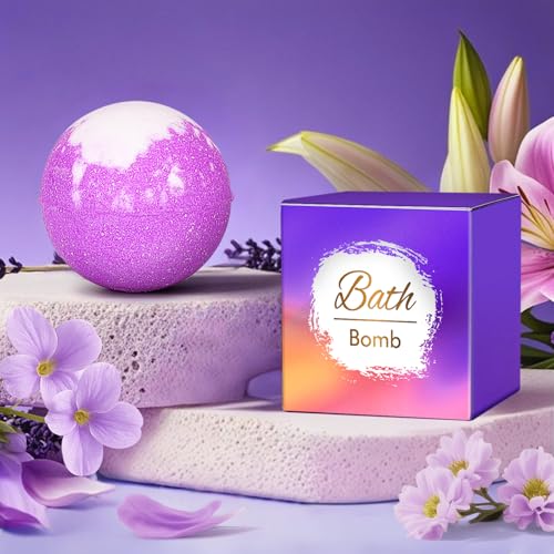 Valentines Day Birthday Gifts Set for Women Her Mom Wife Girlfriend Friend - Purple Self Care Spa Relaxation Gift Basket Set with Novelty Stainless Steel Coffee Tumbler, Lavender Candle, Bath Bomb
