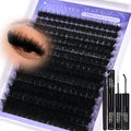 Spiky Lash Clusters Kit 300D Manga Volume Lash Clusters with Spikes 10-22MM Eyelash Clusters D-Curly DIY Lash Extension Kit Dramatic Spiky Look Eyelash Extension Kit by FOINEMYED