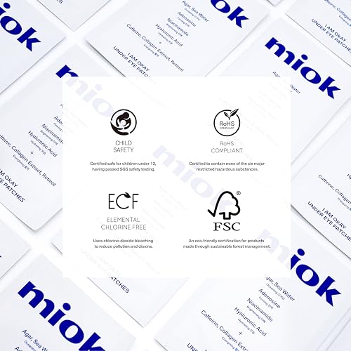 miok Under Eye Patches ? Hydrogel Eye Masks for Dark Circles, Puffy Eyes, Fine Lines with Sea Mineral Formula, Caffeine, Niacinamide to Refresh your skin (6 Pairs) - Korean Skin Care
