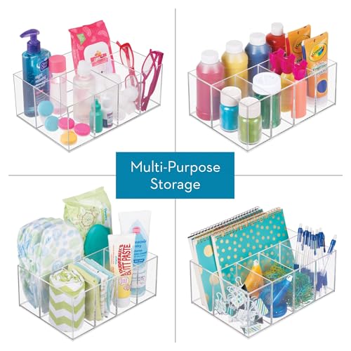 iDesign 5-Section Divided Makeup Organizer for Bathroom Vanity or Countertop - Set of 2 - Clear