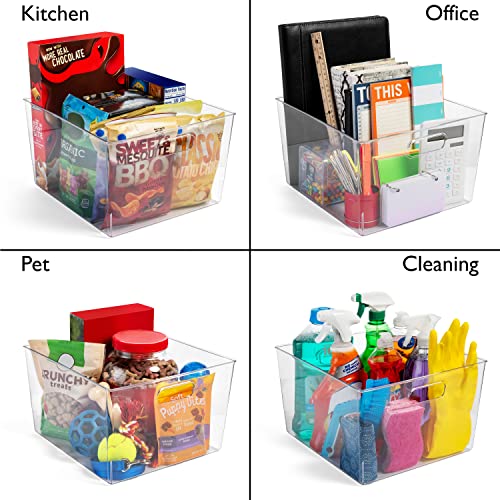 ClearSpace 6 Pack Clear Plastic Storage Bins for Kitchen, Pantry & Fridge