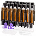 ULG 10ml Amber Essential Oil Roller Bottles Pack of 24 - Leakproof, UV Protection