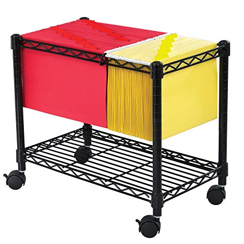 Black Safco Mobile File Cart for Letter & Legal Folders - Steel Office Storage
