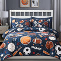 Wink Deer Full Size Ball Glow in the Dark Comforter Set for Boys, 7 Pieces, Sports Ball Pattern