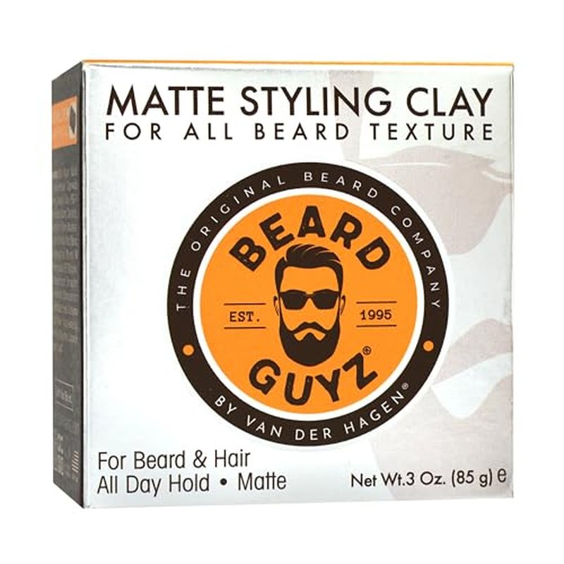 Beard Guyz Matte Styling Clay ? Strong?Hold for Beard & Hair ? Natural Texture & Matte Finish Styling Clay for Men¡¯s Grooming, 3 oz