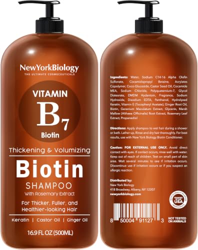 Biotin Shampoo & Conditioner Set - 16.9 Fl Oz Pack of 2 for Thinning Dry Hair