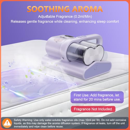 Purple Mattress Vacuum Cleaner with UV-C Light, 16Kpa Suction Bed & Sofa Dust Remover