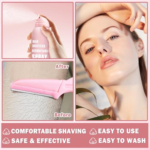 Hair Identifier Spray for Face Shaving Powder for Women Skin Body Hair IdentifyingSpray for Dermaplaning Glow Reveal Face Moisturizing Skin Care Dermaplaner Spray