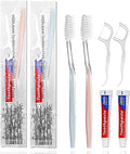 100pcs Disposable Toothbrushes with Toothpaste & Floss - 2 Colors, Travel Set