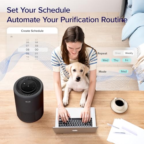 Levoit Core 200S-P Black Air Purifier for Home & Pets, Voice & App Control - Standard 1 Pack