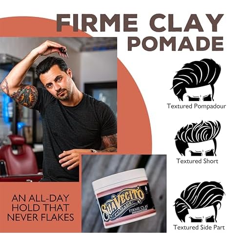 Suavecito Pomade Firme Clay - Strong Hold Hair Clay For Men - Low Shine Matte For Natural Texture Hairstyles