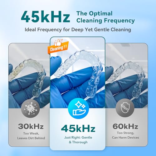 Orgpek Ultrasonic Retainer & Denture Cleaner 45kHz UV Deep Cleaning Machine