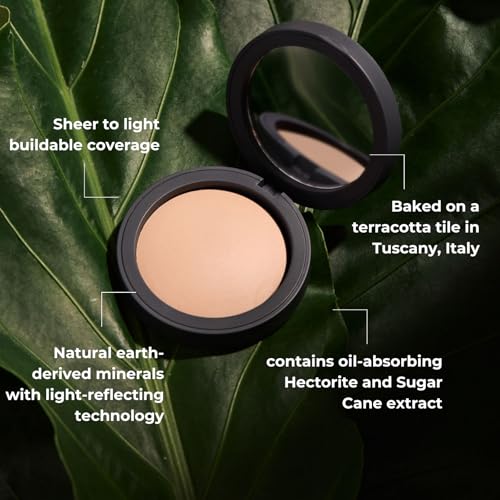 INIKA Organic Buildable Baked Mineral Foundation Compact Powder - Lightweight, Breathable Natural Base with Hydrating Squalane and Magnolia Bark Extract - Natural and Vegan Makeup, Nurture, 0.28 oz