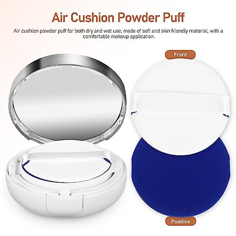 Beaupretty Empty Cushion Compact Case Portable Refillable Powder Puff Box Small Travel Loose Powder Container for Daily Use Compact Foundation Case
