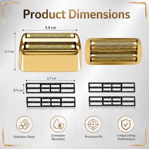 Gold Foil & Cutter Replacement Heads for BaBylissPRO FXFS2G - 2 Gold Variation